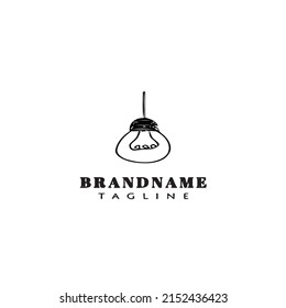 hanging light logo cartoon template icon design black modern isolated vector