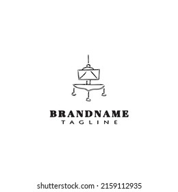 hanging light logo cartoon template icon design black modern isolated vector