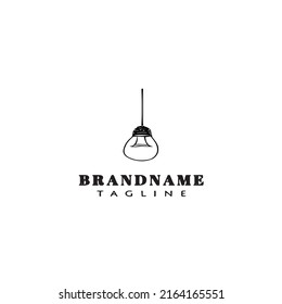hanging light logo cartoon template icon design black modern isolated vector