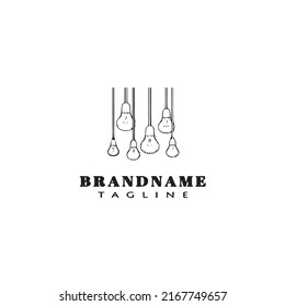 hängende helle Logo-Cartoon-Vorlage Symbol Design Schwarz, moderne einzelne Vektorgrafik