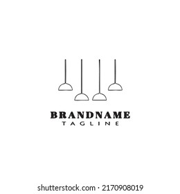 hanging light logo cartoon template icon design black modern isolated vector