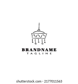 hanging light logo cartoon template icon design black modern isolated vector