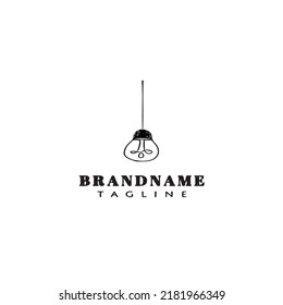 hanging light logo cartoon template icon design black modern isolated vector