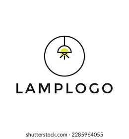 hanging light minimalist logo design template