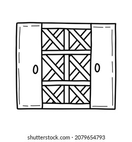 hanging locker for storing . Vector illustration in Doodle style 