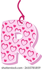 Hanging Love Letter Vector Element Alphabet R