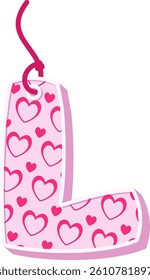 Hanging Love Letter Vector Element Alphabet L
