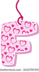 Hanging Love Letter Vector Element Alphabet F