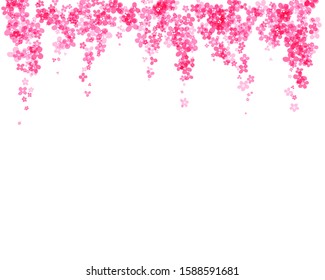 Hanging luch of cherry blossom. Simplistic floral design element. Isolated vector decoration.