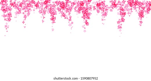 Hanging luch of cherry blossom. Simplistic floral design element. Isolated vector decoration.