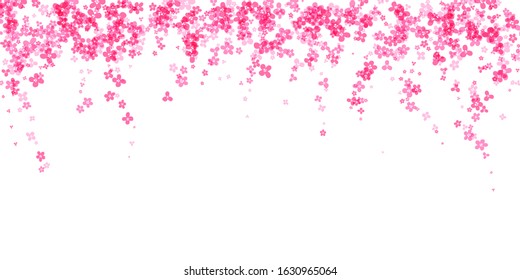 Hanging luch of cherry blossom. Simplistic floral design element. Isolated vector decoration.