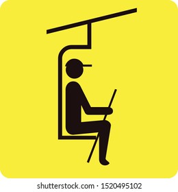 hanging man vector black and yellow