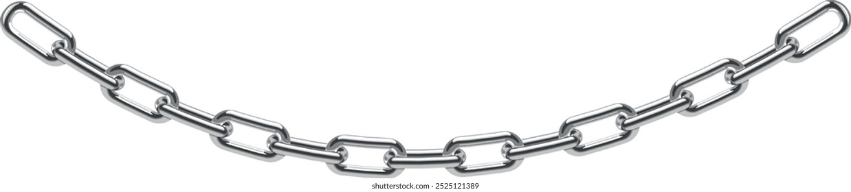 Hanging metal links. Silver decorative chain pattern