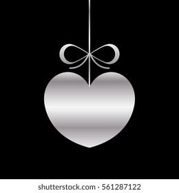 hanging metals silver heart