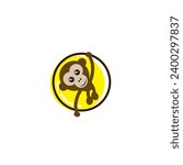 Hanging Monkey logo or icon design