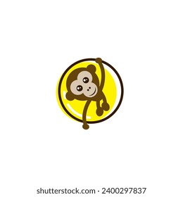 Hanging Monkey logo or icon design