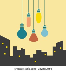 Hanging multi-colored lights 