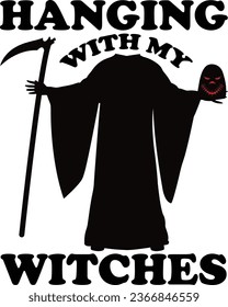Hanging with my witches t-shirt design