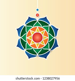 Hanging natural flower mandala