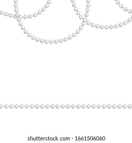 Hanging natural pearl necklace, isolated on white