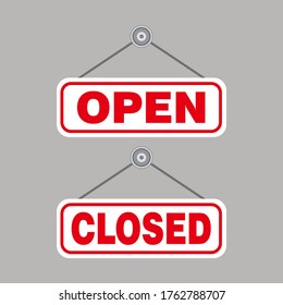 Hanging Open and Closed Store Signs Illustration Template Vectoropen closed 