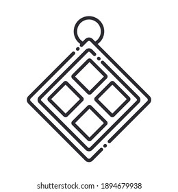 hanging ornament decoration linear on white background vector illustration