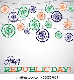 Hanging ornament Republic Day card in vector format.