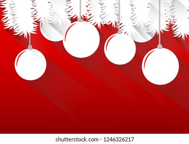 Hanging paper balls christmas background 