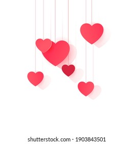 Hanging paper hearts clip art for design and decor