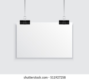 Hanging Paper Poster On Wall Poster Stock Vector (Royalty Free) 511927258