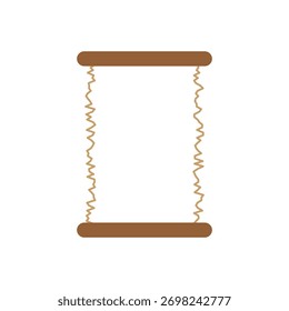 Hanging paper scroll. Blank document Vector. Vintage rope element. Antique wooden frame. EPS 10.