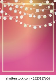 Hanging Party Lights Garland Invite Template in Glowing Gradient Color