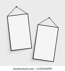 hanging photo canvas with shadow
