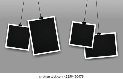 Hanging photo frame in different sizes illustration