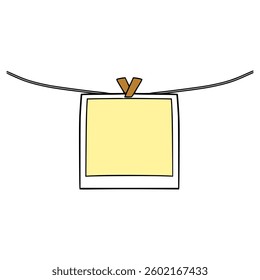 hanging photo illustration hand drawn isolated vector