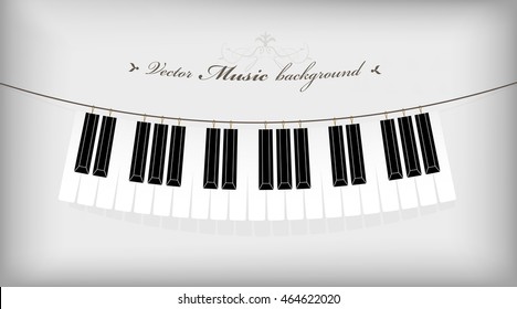 Hanging piano keyboard with place for your text.