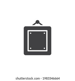 Hanging picture frame vector icon. filled flat sign for mobile concept and web design. Blank photo frame glyph icon. Symbol, logo illustration. Vector graphics