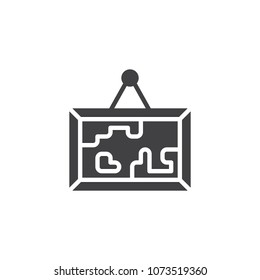 Hanging picture vector icon. filled flat sign for mobile concept and web design. Photo frame simple solid icon. Symbol, logo illustration. Pixel perfect vector graphics