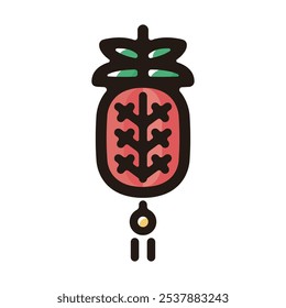 Hanging Pineapple outline icon for graphic design, apps and websites