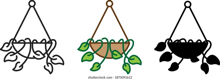 Hanging Plant Icon , Vector 