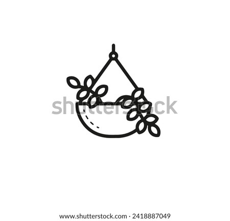 Hanging Plant icon vector. Linear style sign for mobile concept and web design. Hanging Plant symbol illustration. Pixel vector graphics - Vector.	