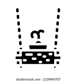 Hanging Planter Box Glyph Icon Vector. Hanging Planter Box Sign. Isolated Contour Symbol Black Illustration