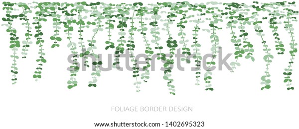 Hanging Plants Ivy Greenery Wall Simplistic Stock Vector Royalty Free