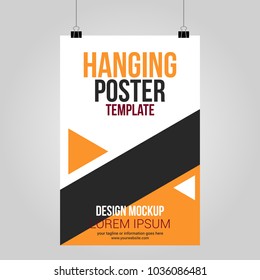 Hanging Poster Template Mockup Abstract