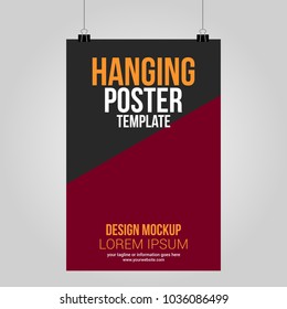 Hanging Poster Template Mockup Abstract