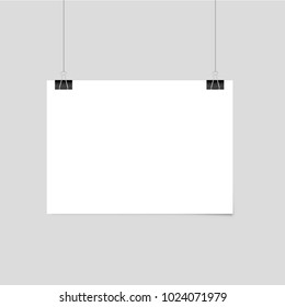 Hanging poster. Vector illustration
