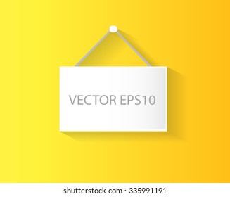 Hanging poster vector yellow