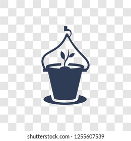 Hanging pot icon. Trendy Hanging pot logo concept on transparent background from Agriculture Farming and Gardening collection