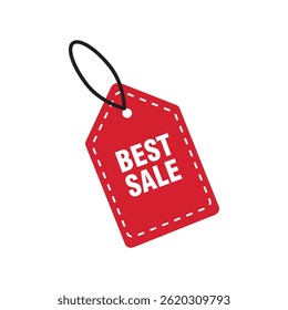 Hanging price tag best sale vector illustration marketing promotion banner 