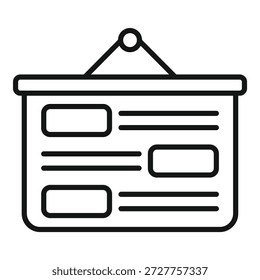 Tablero de planificación de proyectos colgantes que muestra tareas para organización y programación